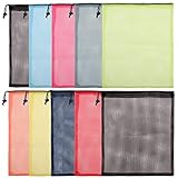 nylon beutel 10er PACK: Die Packung enthält 10 Netzbeutel mit Kordelzug, und jeder Mesh Beutel hat eine Länge von 39 cm und misst in der Breite 33,5 cm. Die Netz Beutel sind großzügig bemessen, um verschiedene Dinge unterzubringen, ideal für all Ihre Bedürfnisse.