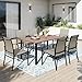 PHI VILLA Gartenmöbel Set Wetterfest für 6 Personen Outdoor Terrassenmöbel Set mit 6 x Braune Textilene-Esszimmerstühle mit Teakfarbenem Esstisch