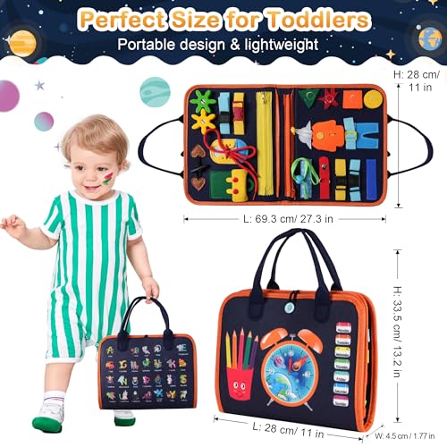 Toddler Busy Board Montessori Toys: for Toddlers 1-3 Year Old Educational Activity Book Sensory Board Travel Toy Ages 2-4 3-5 Learning Fine Motor Skills Preschool Quiet Book Gift for Boys Girls Kids - Image 8