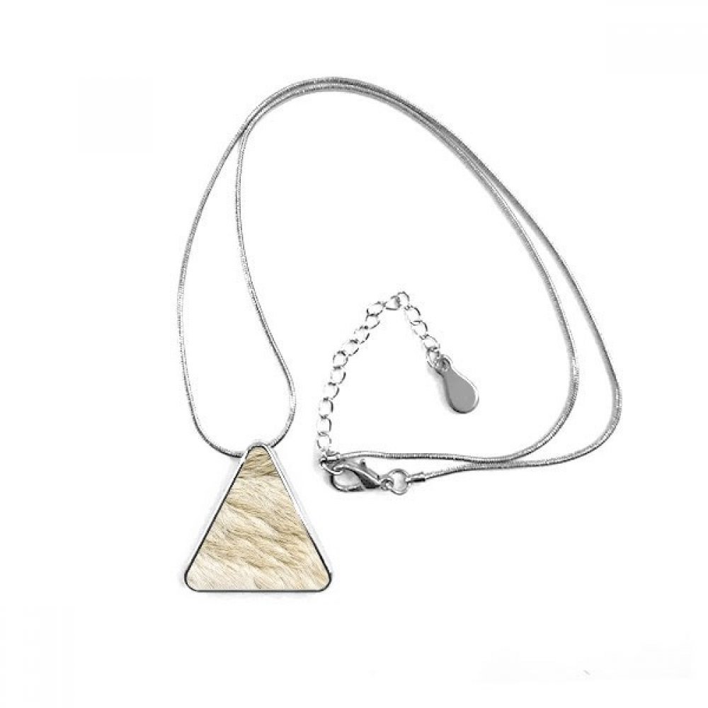Collier triangle gris argent texture plume idée cadeau décoration - 3