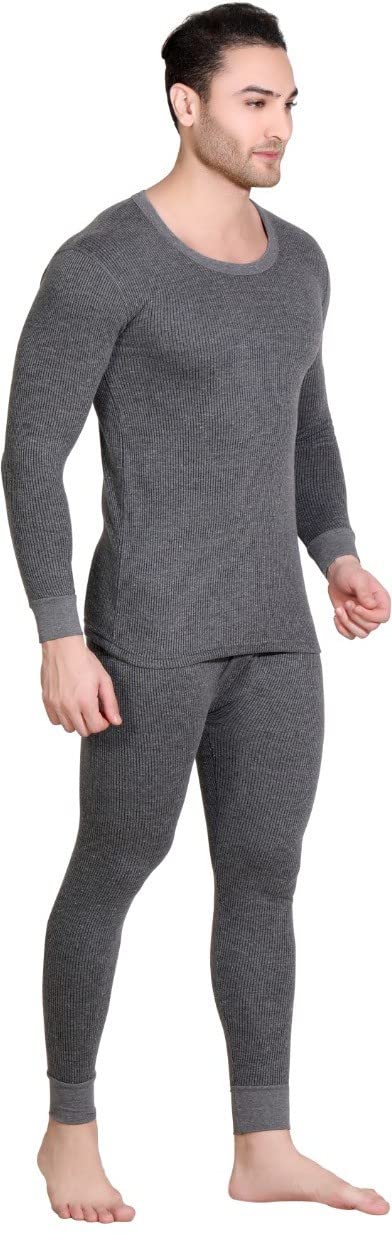 Cread Craft Winter Wear Men's Poly Cotton Thermal Set (Round Neck Upper /Top + Lower/Trouser ) Set of 01