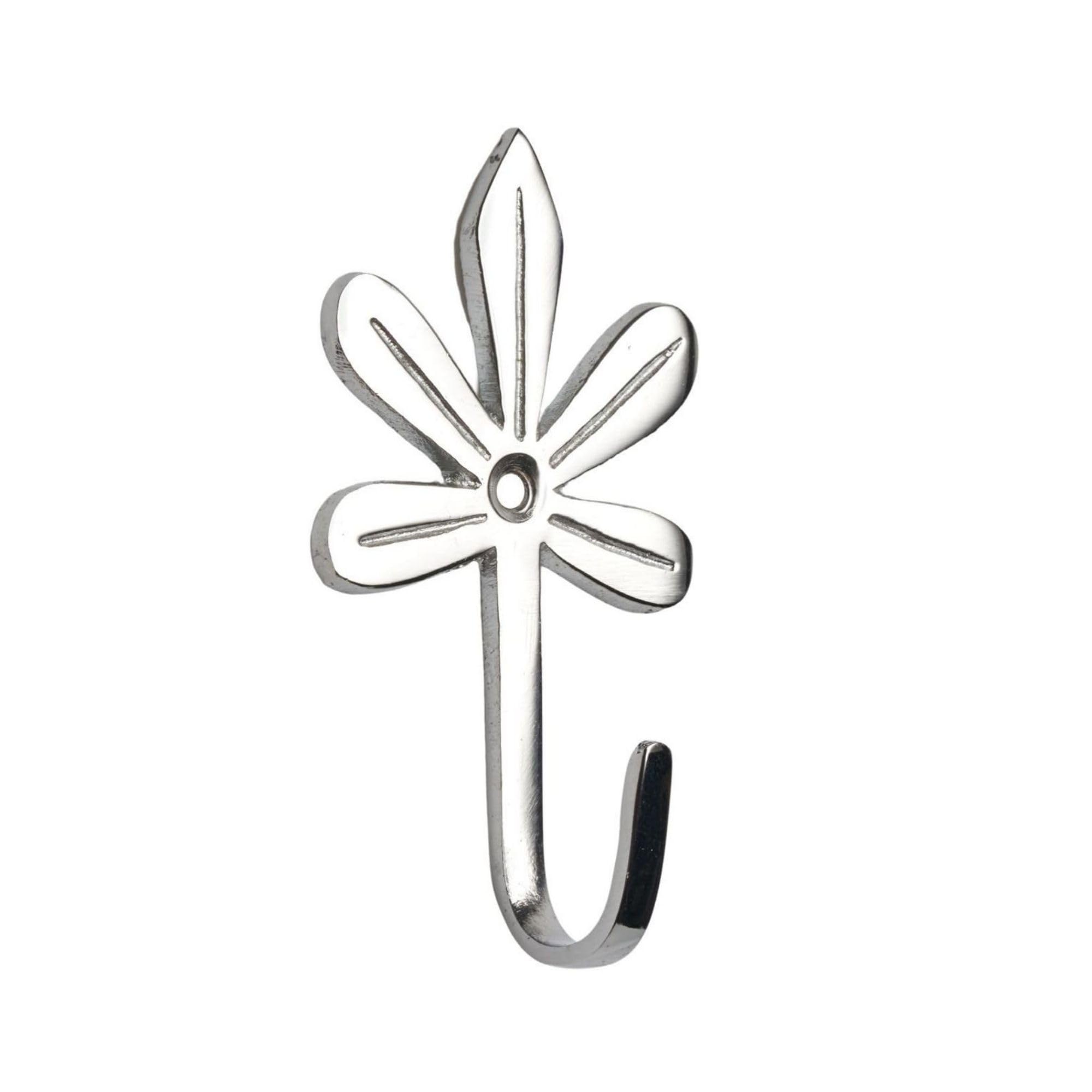 Hiatt Hardware Curtain Tassel Tieback Hook - Flower Design - Polished Chrome - 1 Hook - Fixings Included