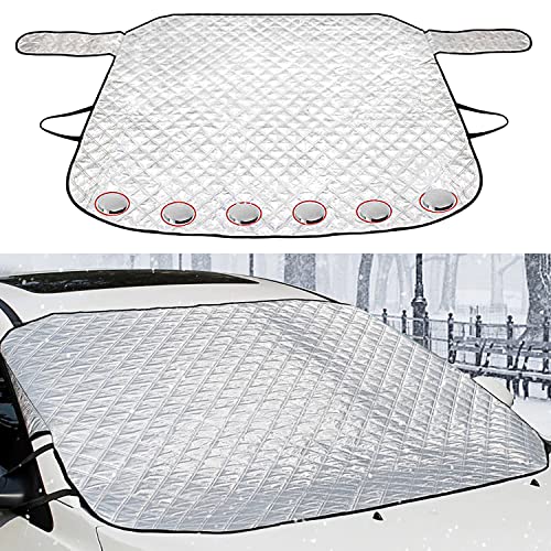 Tutudow Car Windshield Snow Cover, Winter Windshield Cover For Ice Frost With Magnetic Edge, Universal Most Cars And Suv, Silver #TOP6