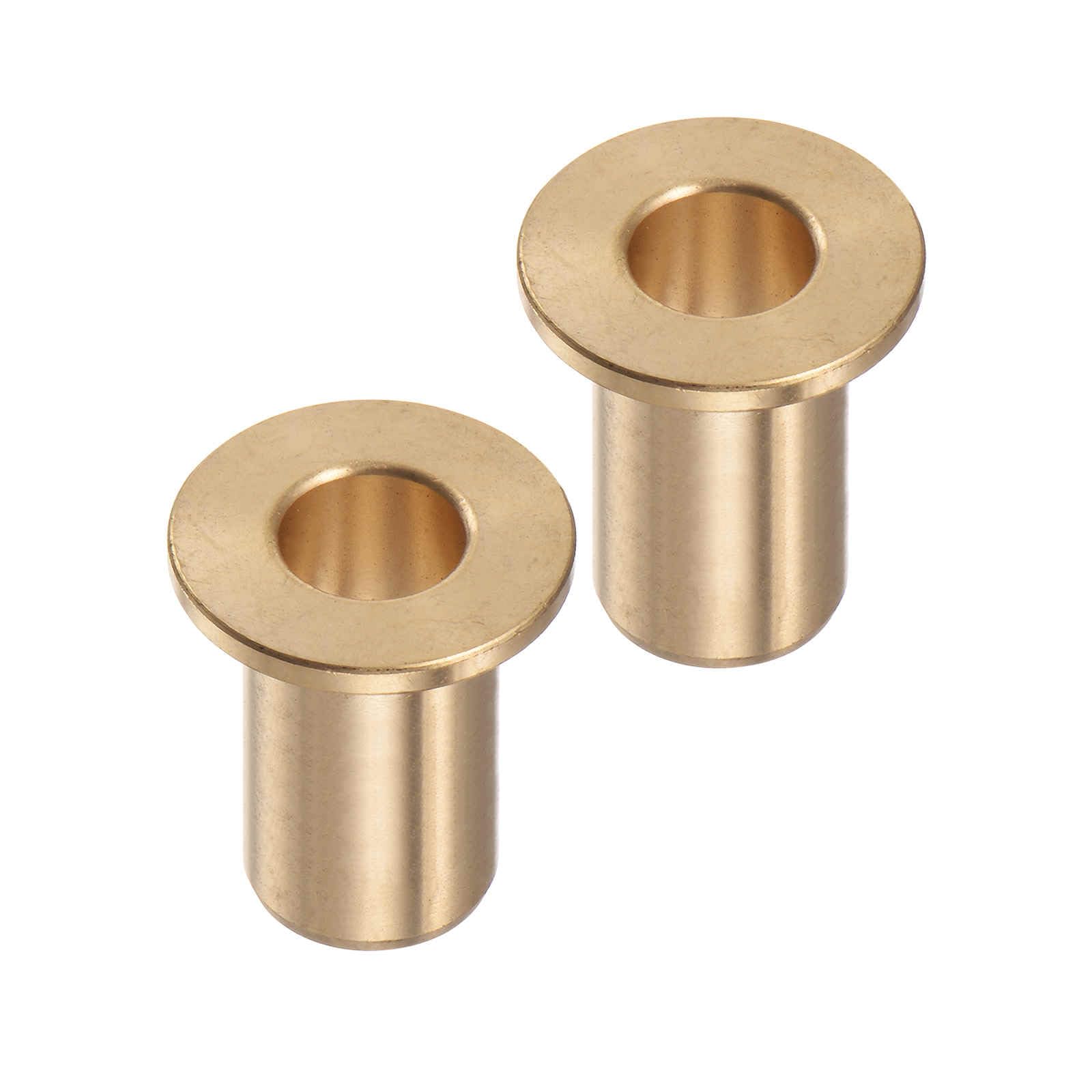 2pcs Bronze Flange Bearing Sleeve [10mm Bore x 14 OD x 30mm Flange Thickness] Self-Lubricating Bushings