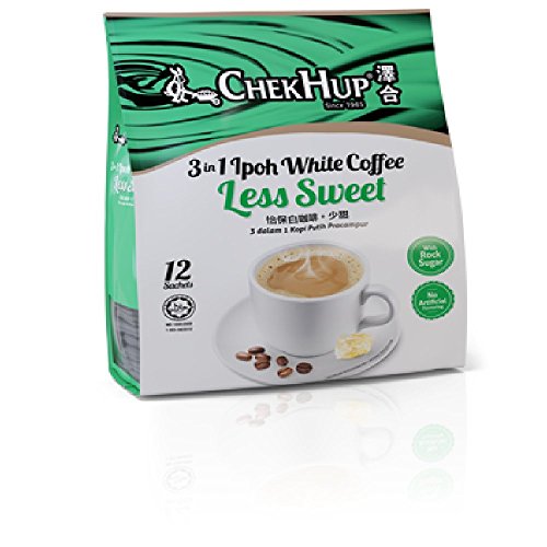 Chek Hup 3 in 1 Ipoh White Coffee Instant Coffee (3 in 1 Ipoh White Coffee Less Sweet, 12 Pack) image 2