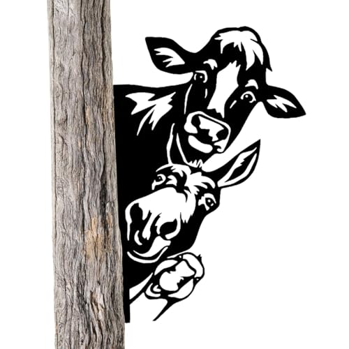 ETUCYNG Etniggg - Escultura de jardín (25 x 17 cm, diseño de, Animales, decoración de Metal, Pared, Talla de Valla, Colgante de Hierro, Animales de Metal, para jardín, Patio e Interior