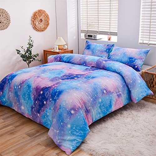Holawakaka Tie Dye Constellation Print Ombre Comforter Set Twin Size Girls Boys Gradient Galaxy Bedding Set ( Blue Purple, Twin) Holawakaka Tie Dye Constellation Print Ombre Comforter Set Twin Size Girls Boys Gradient Galaxy Bedding Set ( Blue Purple, Twin)