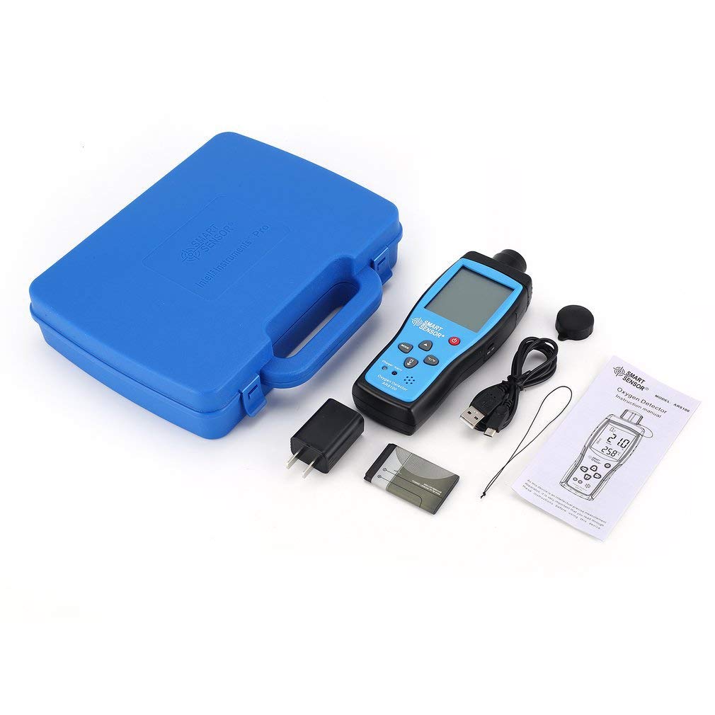 Portable Oxygen O2 Meter Single Gas Detector Gas Alarm Tester Detector 0~25% VOL