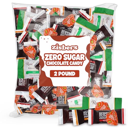 Zero Sugar Bulk Chocolate Candy Variety Pack 2 Pound - Approx. 120 Pieces Individually Wrapped Sugar Free Milk & Dark Mint Chocolate Patties for Gifts, Parties, Snacks, Candy Buffets
