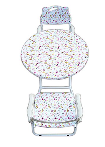 Image of AMAZE Foldable Kids Baby 1 Table-2 Chair Set-Multipurpose Study, Dining, Play, Writing & Craft Activity Table|Powder Coated Iron Frame, Portable & Space Saving- Pink Butterfly Print