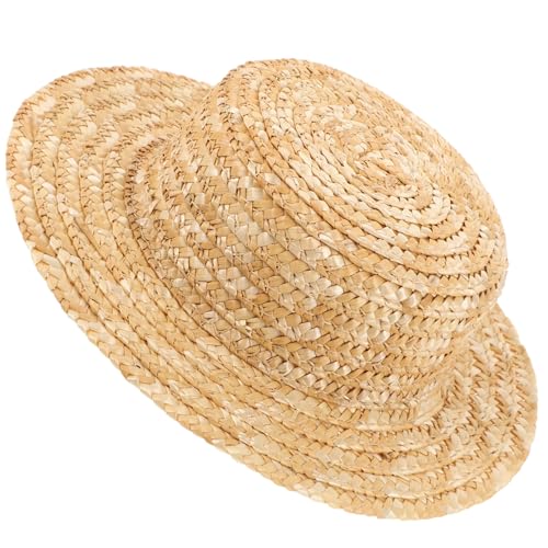 Alasum Mini Straw Hat Hat Doll Woven Straw Hat Doll Dressing Hat Small Round Top Hat (7cm Inner Diameter)