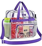 MAY TREE Clear Bag for Stadium Events 12×6×12 Clear Tote Lunch Bag with Reinforced Straps for Wor...