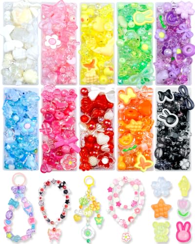 FIVEIZERO 800PCS Assorted Acrylic Beads for Jewelry & Bracelet Making