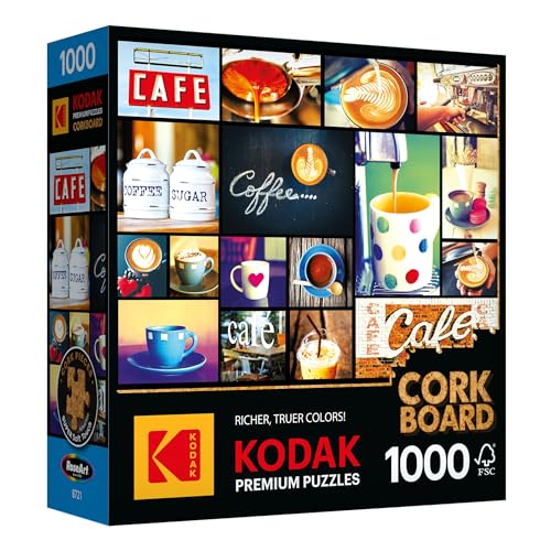 Rompecabezas RoseArt Kodak Premium de corcho con tema café, 1000 piezas, para adultos miniatura 1