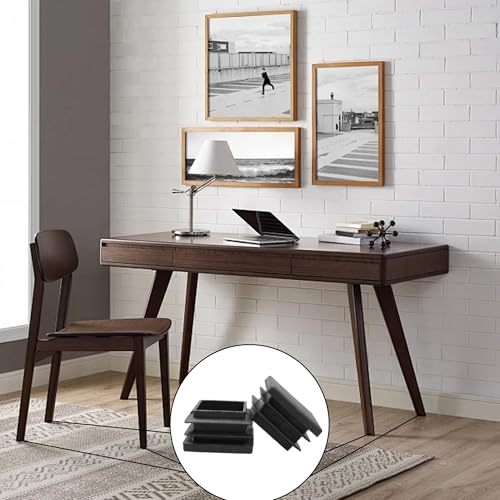 Image of Septe 1-1 /4 inch Square Plastic Plugs,Black Tubing End Plastic Caps for Square Tube, Chair Legs, Table Legs(30Pcs)