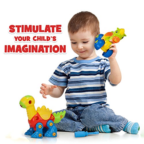 Creative Kids Build & Learn Dinosaur Take Apart Toy Set with Tools Interlocking STEM Educational Building Construction Kit for Preschool, Kindergarten, Boys & Girls Age 3+ - Thumbnail 2