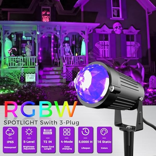 Spot Lights Spotlight 12W Color Changing RGB 16 Color 2 Pack