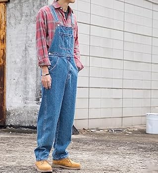 Heren Tuinbroek Denim Overalls Gewassen Casual Retro Cargo Jeans Jumpsuits Verstelbare Bandjes Werkkleding Broeken,Dark blue,XL