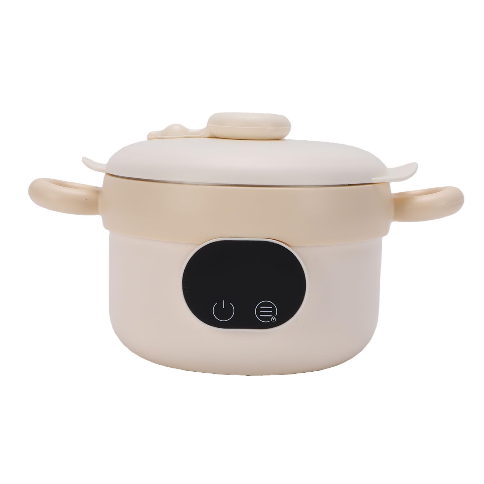 Scaldavivande Elettrico Ciotola Scaldavivande Ricaricabile in Acciaio Inossidabile da 470 Ml Isolato Senza Fili con Batteria da 3600 MAh per Pasti per Bambini (Color crema)