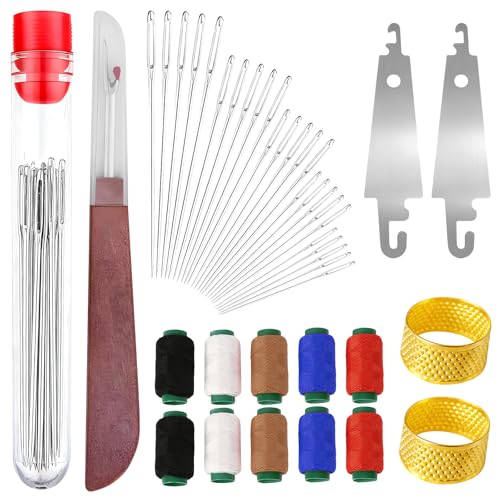 Euablfo 41 Piezas Juego De Agujas De Coser, Kit de Costura BáSico, Kit De Costura Portátil Para Reparaciones, Agujas de Acero Con Enhebrador, Juego de Agujas Para Coser, Para Principiantes