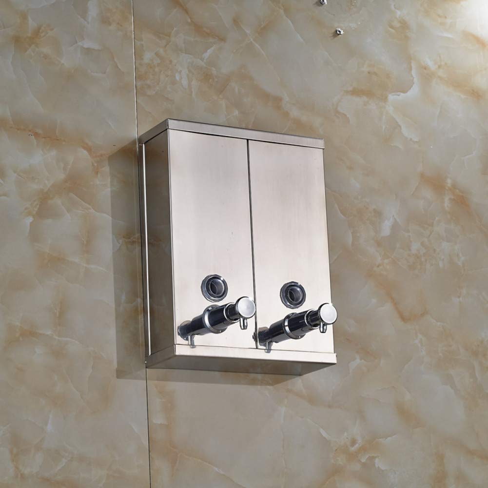 Yhsgy Lotion&Soapdispensers Chrome Stainless Steel Wall Mounted Soap Sanitizer Bathroom Washroom Shower Shampoo Dispenser
