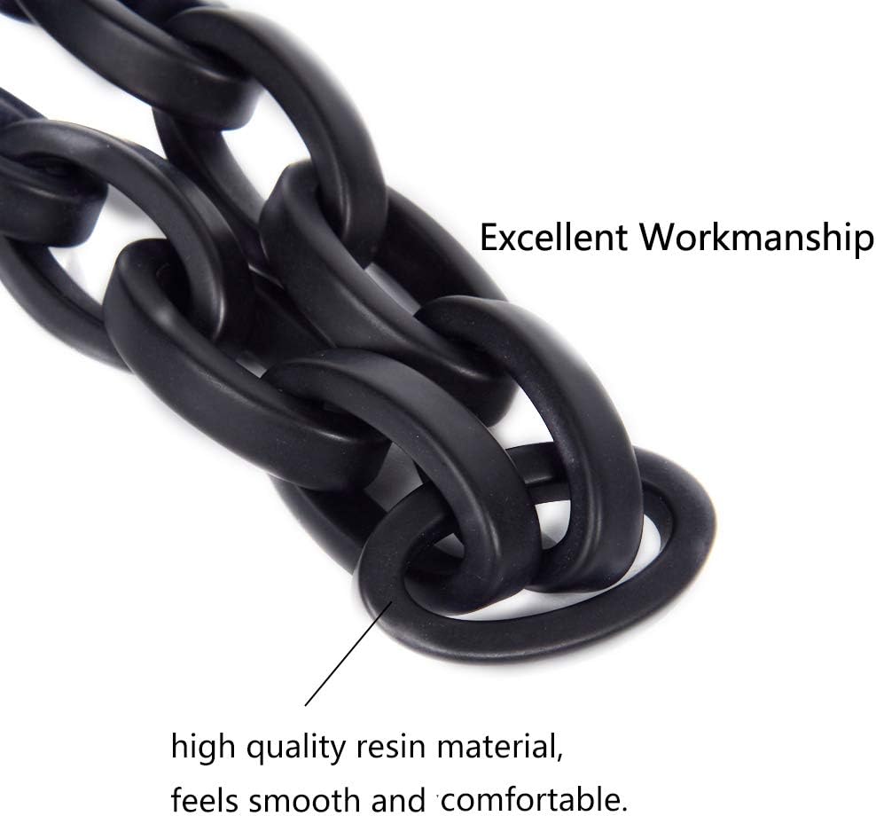 Xiazw Short Resin Bag Purse Handle Strap Replacement，Bag Decoration Chain，Bag Accessories Charms (Black)