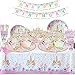 Unicorn Cupcake Toppers and Wrappers Decorations (40 of Each) - Reversible Rainbow Cup Cake Liners with Unicorn Topper | Cute Decorating Supplies for Girl Birthday Party