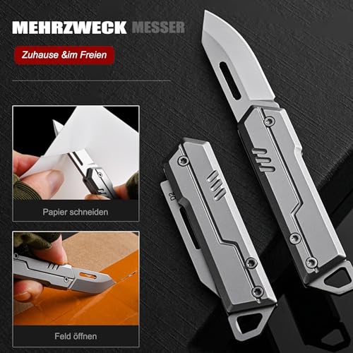 Kryvex Klappmesser Taschenmesser, D2 Klinge Klein Messer, Mini Scharf Klappmesser, EDC Messer für Outdoor Camping