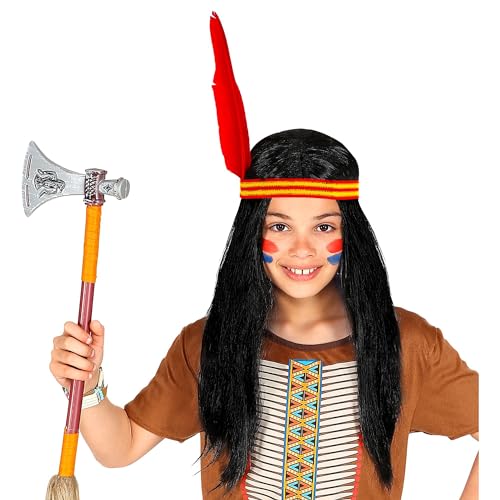 W WIDMANN MILANO Party Fashion - Perücke Indianer, Schwarz,...