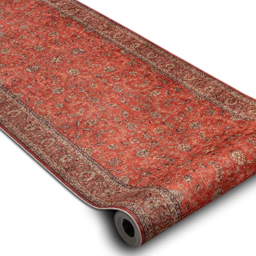 Tapis antid&eacute;rapant pour entr&eacute;e rugsx rouge lavable 60x220 - 4