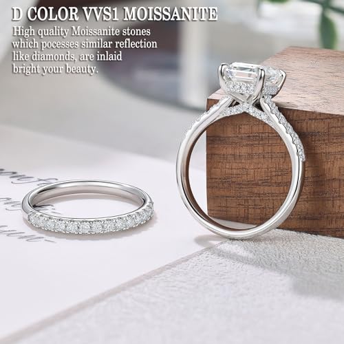 Image of Newshe Jewellery Moissanite Bridal Sets for Women Wedding Ring