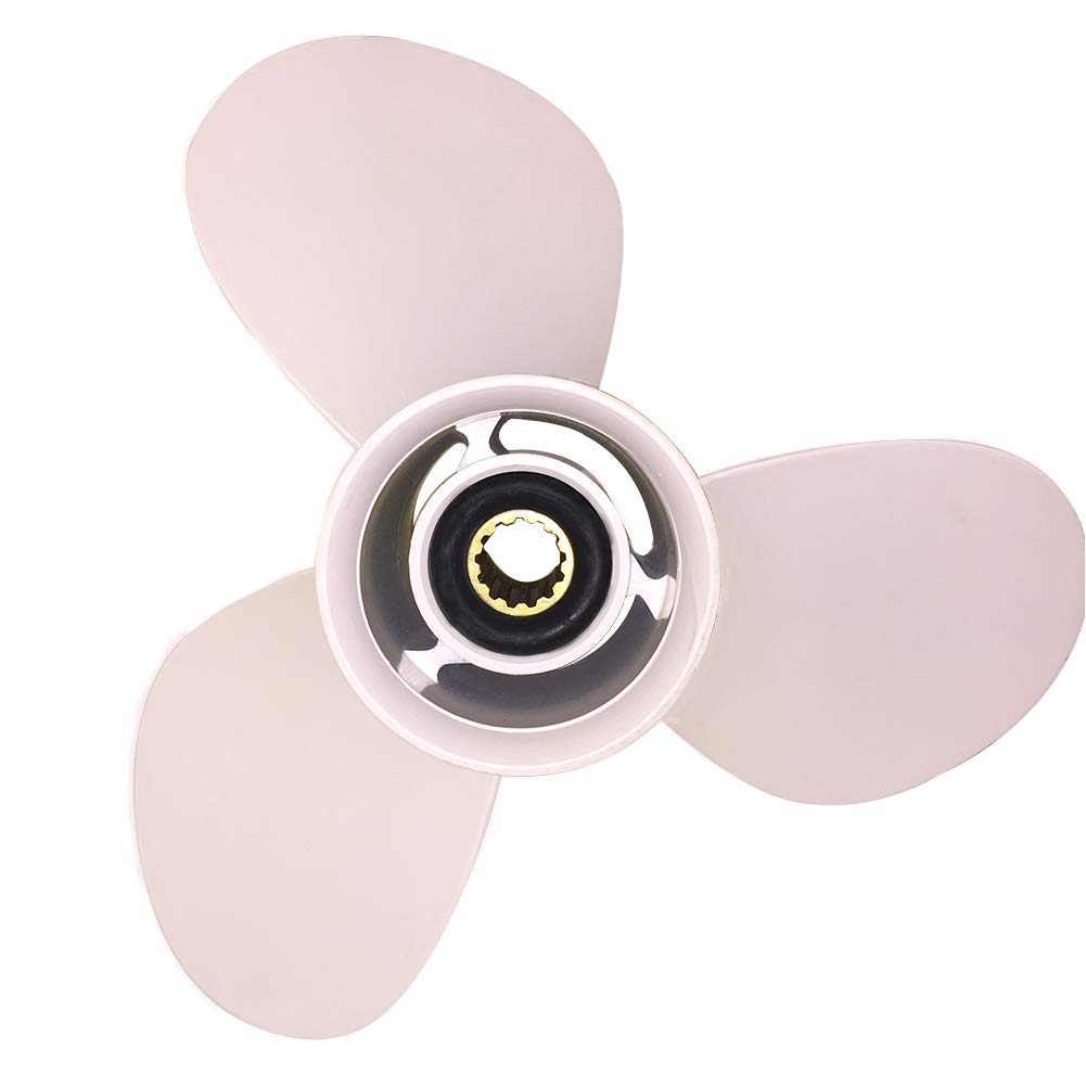 11 1/4 x 14 Aluminium-Propeller für Yamaha Außenbordmotor T25/F40/F50/40HP/48PS/50PS/F60 Aluminium-Prop 13 Zähne RH