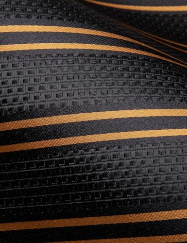 Image of Dubulle Mens Paisley Floral Silk Tie for Men Striped Necktie and Pocket Square Cufflinks Set Wedding Business