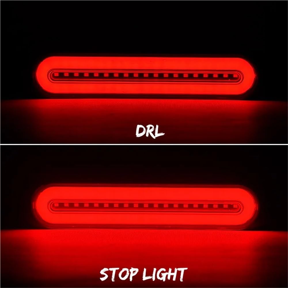 Faro Posteriore Stop Running Luce posteriore a LED 3 in 1 per moto, luce di stop, 68 indicatori direzione a, marcia rossa e ambra, 12 V 24 V:
