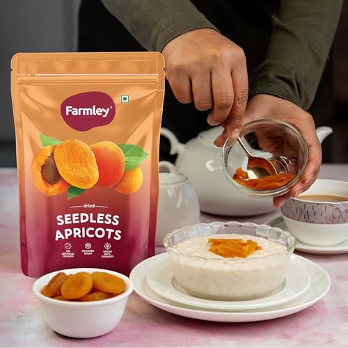 Image of Farmley Premium Turkish Dried Apricots | 400 g | Exotics Dry Fruits, Seedless Apricots, Khumani (Pack of 2)
