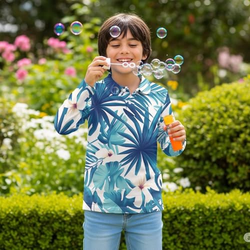 Long Sleeve Shirts for Boys 3-16 Kids Polynesian Shirts Beach Activewear Comfy Clothes3