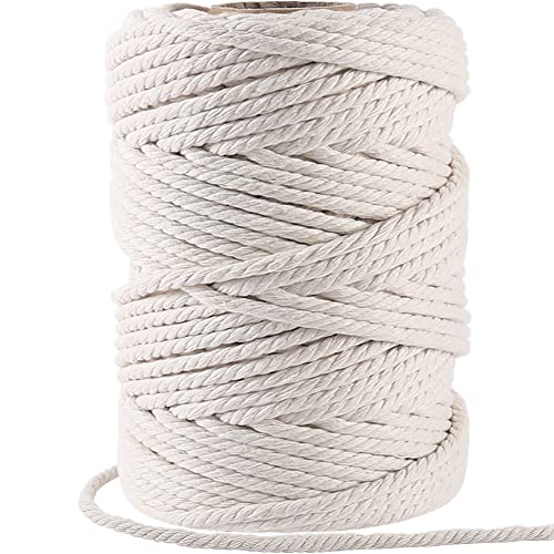 Vivifying 50M 6 mm Makramee Garn, Starke Baumwolle 6mm Makramee Kordel für DIY Basteln, Geschenke