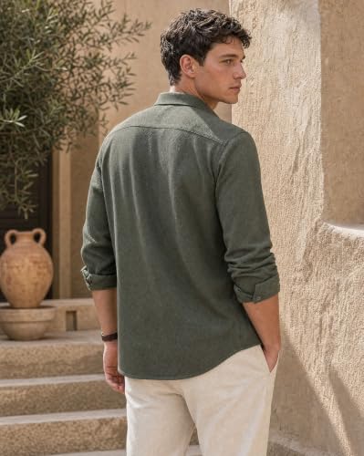 Image of Nobero Textured Popcorn Shirt for Men | Cotton Shirts for Men in 280 GSM Popcorn Knit | Stand Collar | Regular Fit | Full Sleeve
