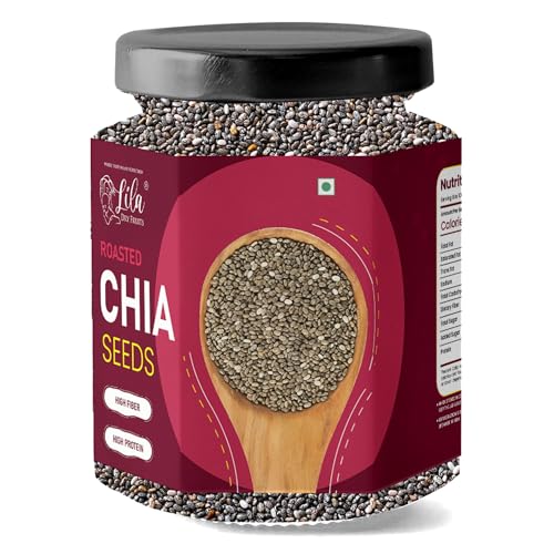 Image of LILA DRY FRUITS Roasted Chia Seeds 1000 Grams | Crunchy Healthy Seed for Smoothies Salads Baking | Plant Based Nutrition Super Seeds for Daily Use Perfect for Gifting