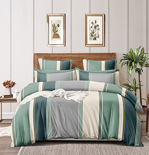 Image of CHHILAKIYA 6D Microfiber King Size Double Bedsheet Combo Pack of 2 Along with 4 Pillow Covers (Multi 7) (Multicolor)