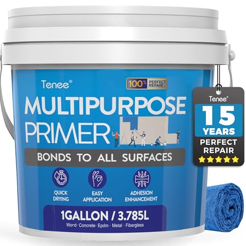1 Gallon RV Roof Primer Sealant Liquid Rubber Multi-Purpose Sealant EPDM & TPO Primer Elastomeric Roof Coating for Outdoor High-Adhesion Bonding RV Roof Coating for Concrete Deck Wood Metal