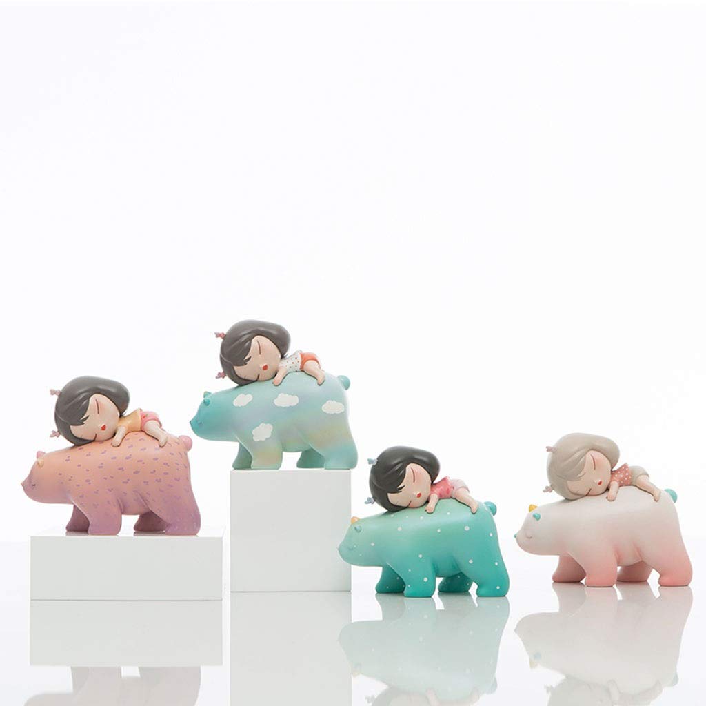 Sculpture Śliczne ręcznie malowane mała dziewczynka bajki dekoracji małe dekoracje domowe Dekoracje Desktopowe Cooler Cute Handmade prezenty Statue (Color : A)