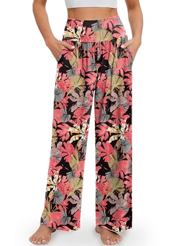 Image of Gracyoga Wide Leg Yoga Pants for Women Casual Loose Cozy Sweatpants High Waisted Lounge Pajama Flowy Pants With Pockets