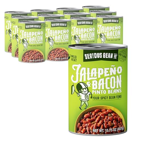 Comparison: Serious Eats Best Microwave 9 SERIOUS Bean Co Jalapeño & Bacon Pinto Beans, Spicy & Delicious Texas Style Pinto Beans, Ready to Eat, Made with Real Jalapeños & Applewood Smoked Bacon Canned Beans, 12 Pack, 15.75oz can
