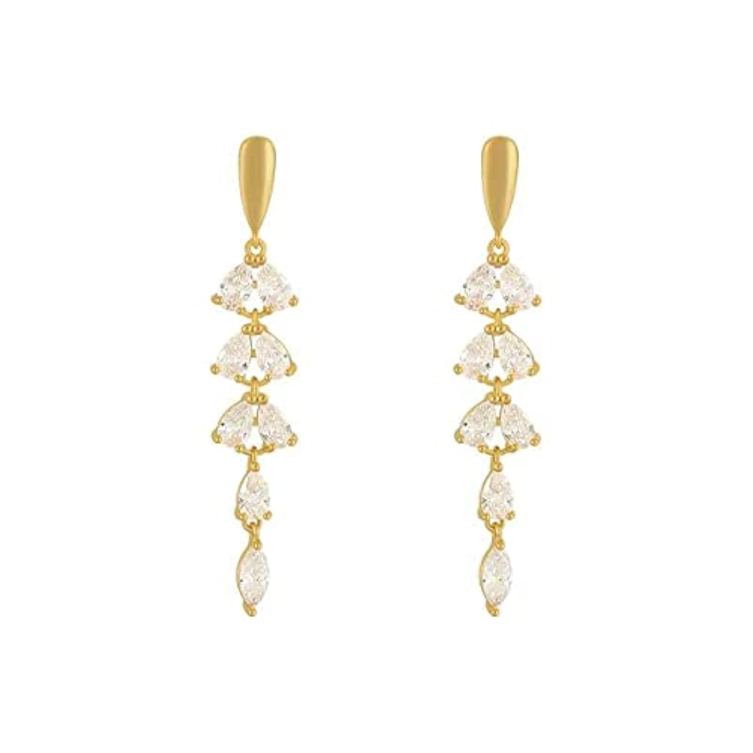 Bling Queen Womens Tassel Drop Earrings Studded With Zircon Stones (B09MRSF1CK) Amazon Price History, Amazon Price Tracker