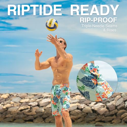 Image of Kanu Surf Men's Big Viper Extended Size Stripe Swim Trunk