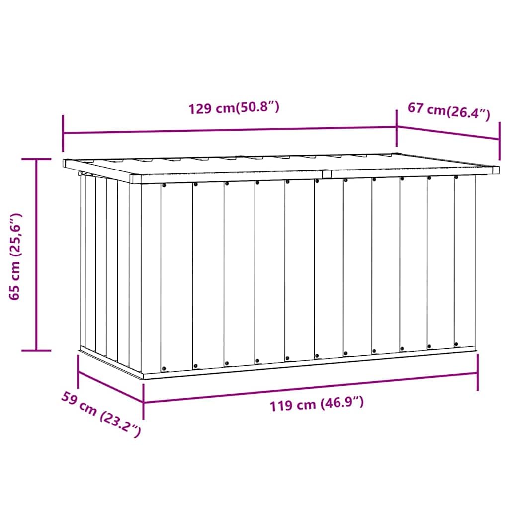 Garten-Aufbewahrungsbox Grün aus verzinktem Stahl 129 x 67 x 65 cm mit wasserabweisendem Deckel, großer Stauraum für Kissen, Polster, Gartenzubehör