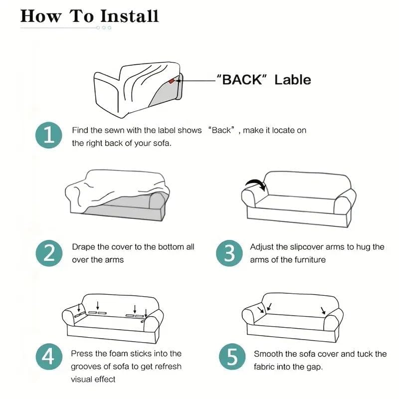 ECVV Stretch Sofa Slipcover – Anti-Slip Soft Couch Sofa Cover, Washable Furniture Protector with Anti-Skid Foam and Elastic Bottom | 90 * 140CM