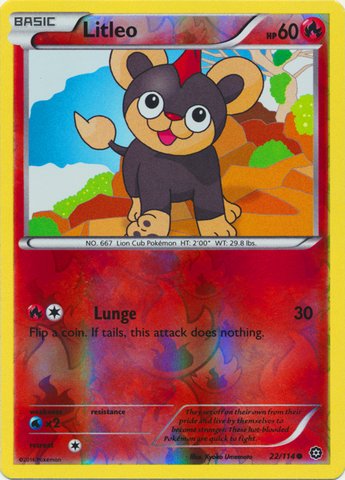 Pokemon - Litleo (22/114) - XY Steam Siege - Reverse Holo