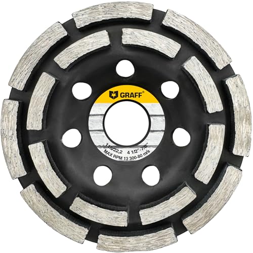 GRAFF Diamant Schleifscheibe 115 mm für Winkelschleifer - Diamant Schleiftopf für Stein, Beton, Fliesenkleber, Granit, Mauerwerk - Professional Schleifteller GRAFF Diamant Schleifscheibe 115 mm für Winkelschleifer - Diamant Schleiftopf für Stein, Beton, Fliesenkleber, Granit, Mauerwerk - Professional Schleifteller
